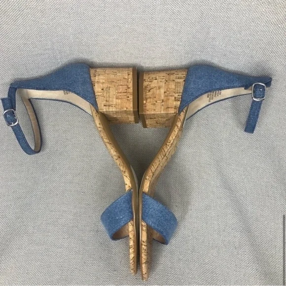 Steve Madden Irenee C Denim Cork Ankle Strap Sandals size 8.5 - Picture 4 of 8